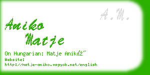 aniko matje business card